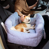 Nestbury | Dog Car Seat Bed Cotton with Adjustable Safety Harness, 8 Colors