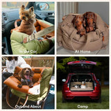 Nestlow | Dog Car Seat Booster Bed Faux Leather Waterproof, 3 Size Options