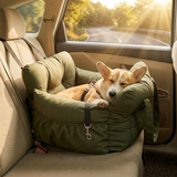 Nestbury | Dog Car Seat Bed Cotton with Adjustable Safety Harness, 8 Colors