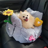 Nestbury | Dog Car Seat Bed Cotton with Adjustable Safety Harness, 8 Colors