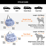 Nestbury | Dog Car Seat Bed Cotton with Adjustable Safety Harness, 8 Colors