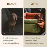 Nestlow | Dog Car Seat Booster Bed Faux Leather Waterproof, 3 Size Options