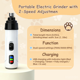 Hawklin | Dog Nail Grinder Cordless Quiet with Adjustable Speed Settings