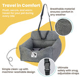 Pawlina | Dog Car Seat Breathable Machine Washable Adjustable Fit