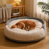 Nestvale | Round Dog Bed Cover Soft Sherpa Top Washable, S to XXL