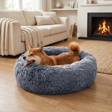 Nestcroft | Dog Bed Soft Round Machine Washable, 60cm to 100cm, 2 Colors