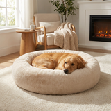 Crestpaw | Dog Donut Bed Faux Fur Removable Washable Cover Non-Slip