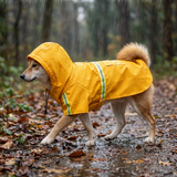 Burlow | Dog Raincoat Waterproof with Reflective Hood Adjustable Fit